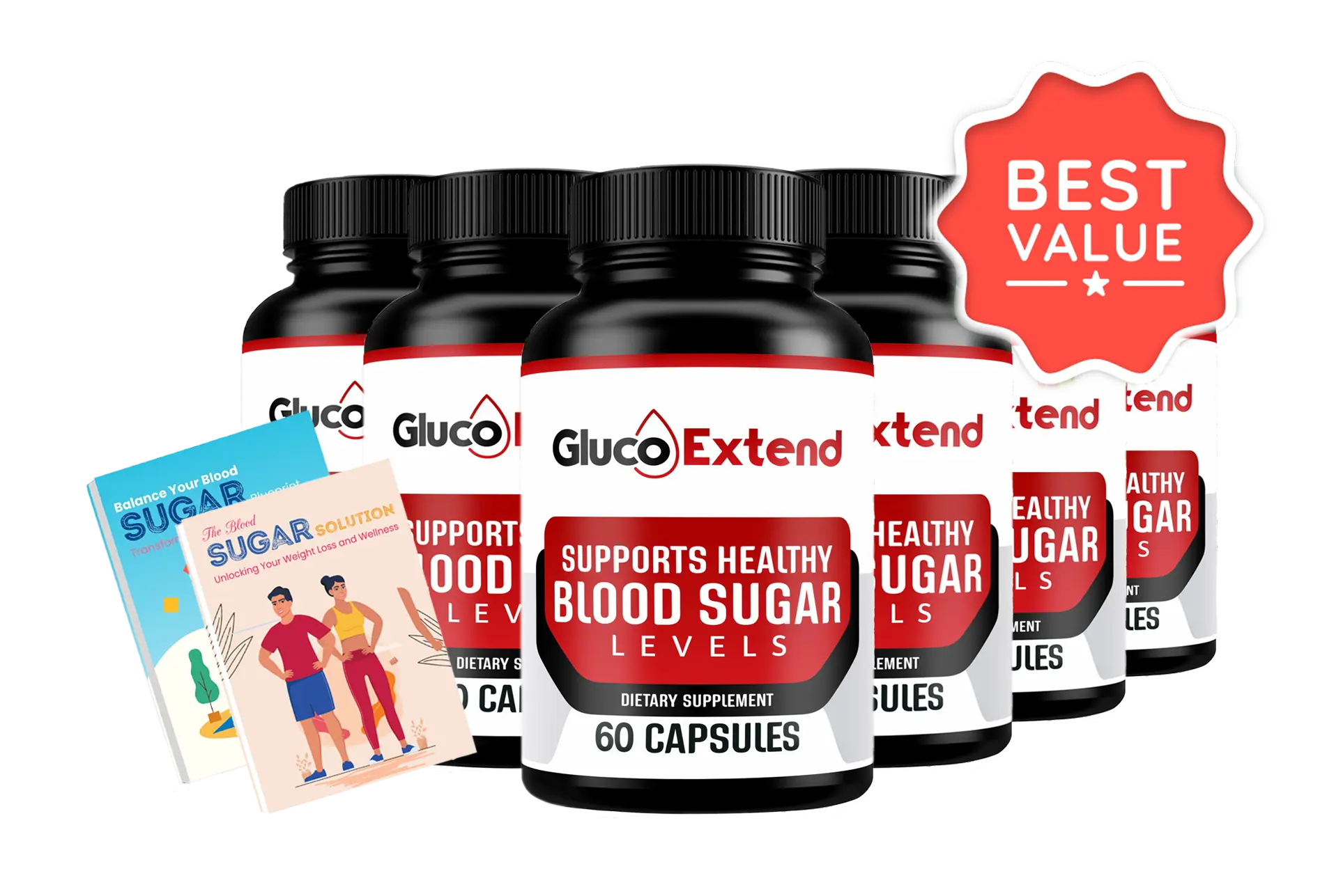 Gluco Extend 6-bottle bundle with bonus guides